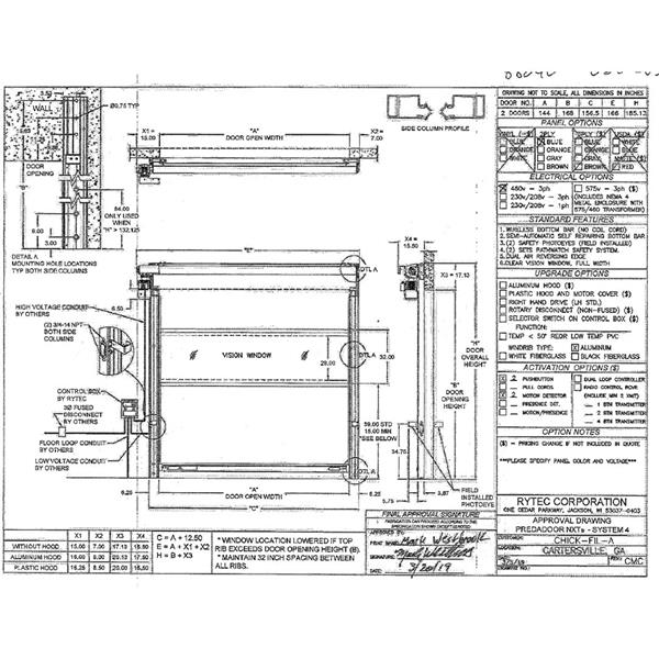 12'x14' Rytec High-Speed Roll-Up Cooler Doors | Barr Commercial ...